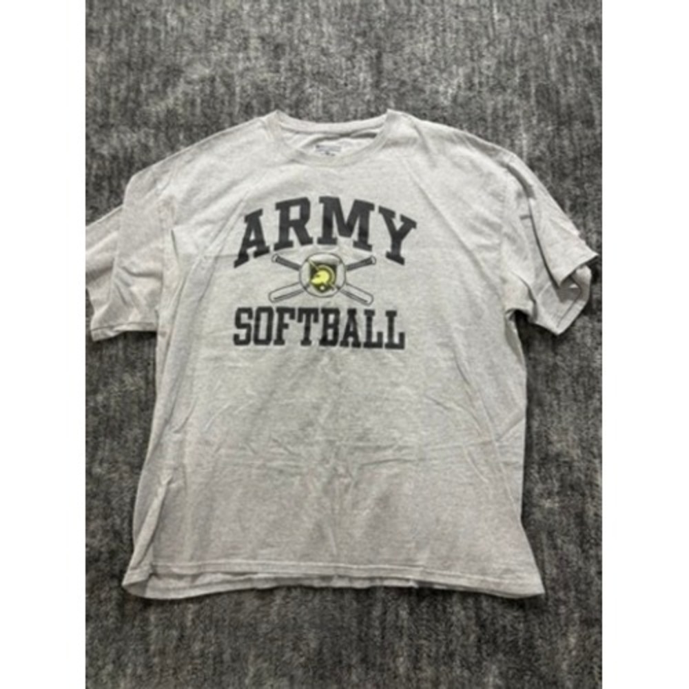 Champion Army Softball T Shirt 2XL Gray Athletic Graphic Tee‎